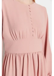  Modest صدرية وردية مغبرة وقماش مغطى بأزرار مفصلة فستان منسوج من Aerobin TCTSS23EB00254