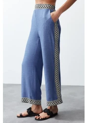  Collection Indigo Embroidered Woven Kimono-Pants Set Twoss24Au00094