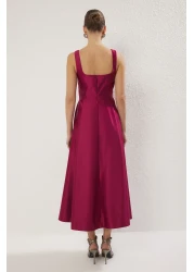  Collection Plum A-Line Satin Woven Chic Evening Dress Night Graduation Dress Tpraw25El00040