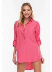  Collection قميص منسوج وردي TBESS22GO0664