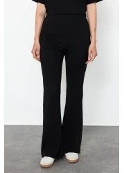  Collection Black Oversize Spanish Leg T-shirt and Trousers Set - 100% Cotton TWOSS24AU00059