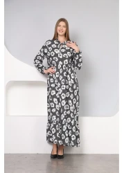 mervemoda Cotton woven fabric - Women's long sleeved summer dress