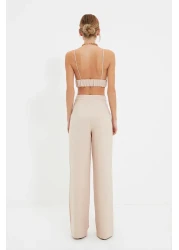  Collection Stone Wide Leg Woven Trousers Tpraw22Pl0402