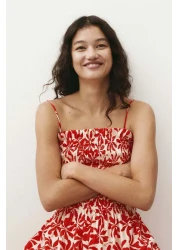 H&M Smocked-bodice Strappy Dress