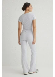  Collection Gray Melange Fitted Body Length Matching Elastic Interconnecting Girdle