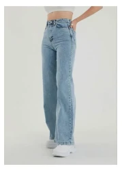 LAMİRAMOOD بنطال KarYama Palazzo عالي الخصر مريح بأرجل واسعة