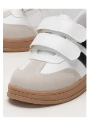 Liger Unisex Velcro Comfortable Lightweight Children's Sports Shoes White - Black