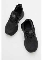 CCWAY AYAKKABI Knitwear Children's Sports Shoes 31-35 Black Black