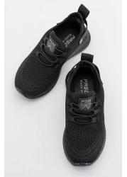 Ccway حذاء رياضي تريكو أسود للأطفال مقاس 31-35