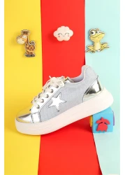 Moda Lime Girl Boy Sports Shoes Zippered Patent Leather Double Color Flexible Comfortable Sole Breathable Sneaker