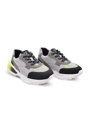 kids A more Boy's Black Sneakers - Wolf Air Mesh and Vegan Leather