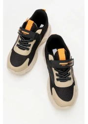 CCWAY AYAKKABI حذاء رياضي للأطفال من نوع Velcro Anorak مقاس 31-35 بيج أسود