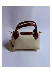 Judour Bags Cream Women's Faux Leather Handle Small Size Hand and Shoulder Bag