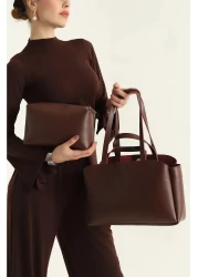 Rivina Women's Handbag and Shoulder Bag with Magnet Cover and Wallet Detail