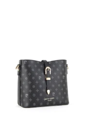 Pierre Cardin Black Monogram Women's Shoulder Bag 05Pc24K24104