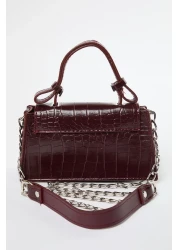  Shoes Claret Red Textured Cross Strap Women's Mini City Bag Twoaw25Oc00001