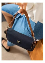 Just Polo Baguette Model Women's Shoulder Crossbody Bag 6005 - Textured Fabric Cover