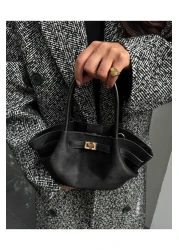 NBİBAGS Black Mini Nubuck Bag - Belt Detailed