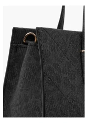Flora Bella by Shoexpress Flora Bella Textured Tote Bag with Detachable Strap and Zip Closure