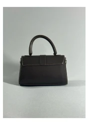 RumyaCollection Women's Mini Cross Strap Buckle Closure Hand and Shoulder Bag Brown