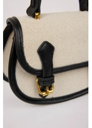 Defacto Women's Canvas Look Faux Leather Shoulder Bag E3714Axns