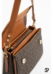 Just Polo Original Women's 4 Compartment Luxury Soft Leather Stylish Trend Shoulder Bag with Adjustable Cross Column Strap