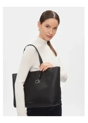 Calvin Klein Women's Brand Logo Multi-Card Compartment Faux Leather Black Shoulder Bag K60K610610-BAX