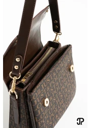 Just Polo Original Women's 4 Compartment Luxury Soft Leather Stylish Trend Shoulder Bag with Adjustable Cross Column Strap