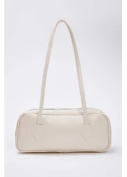  Shoes Women's Mini Bowling Shoulder Bag with Beige Dog and Baseball Figures Charm Detail Takss25Oc00021