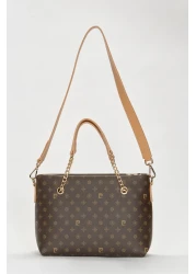 Pierre Cardin Brown Monogram Women's Shoulder Bag 05PO22Y1561