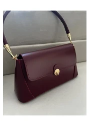 Boutiquehaki Burgundy Caryle Baguette Bag