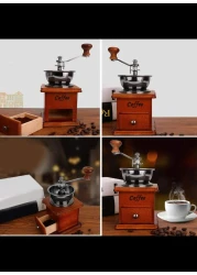 Radiotronics Coffee Grinder - Manual Bean Grinder Household Mini Retro Style Coffee Milling Machine Kitchen Accessories