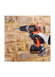 Black+Decker 2 Speed Hammer Drill 18V With 2 Batteries And Kit Box Black