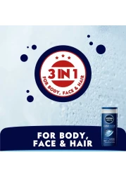 NIVEA MEN 3in1 Shower Gel Body Wash Cool Kick 24h Fresh Effect Masculine Scent 250ml