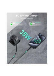 أوكي ترافيل ميت محول غان العالمي مع منافذ USB و PD - أسود 35 واط 2 أمبير