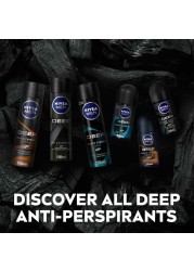 NIVEA MEN Antiperspirant Roll-on for Men DEEP Black Carbon Antibacterial Dark Wood Scent 50ml