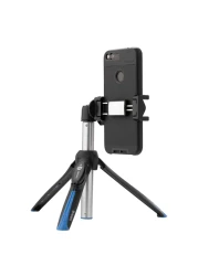 بنرو مي فوتو BK15 حامل ثلاثي القوائم صغير وعصا سيلفي مع جهاز تحكم عن بُعد - أسود وأزرق-