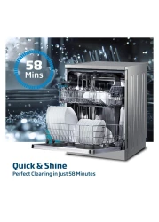 Beko Freestanding Dishwasher 13 Place Settings, 4 Programs, 2 Racks, A++ Energy Rating, Quiet Operation(49 dBA),Stainless Steel Tub, DVN04X20S(Silver)