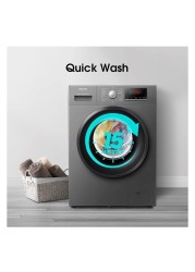 هايسنس غسالة ملابس ذات التحميل الأمامي WFPV8012EMT سعة 8 كلغ -رمادية-