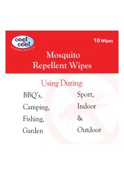 Cool & Cool Mosquito Repellent Wipes 10 Wipes Pack of 2