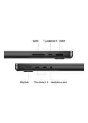 ابل ماك بوك برو 14 انش، 18 جيجابايت رام، 512 جيجابايت اس اس دي، اسود (شريحة ابل ام 3 برو، وحدة معالجة مركزية 11 نواة ووحدة معالجة رسومية 14 نواة، لوحة مفاتيح انجليزية/عربية، MRX33AB/A)