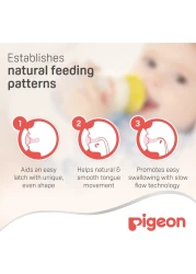 Pigeon SofTouch Peristaltic Plus Wide Neck Silicone Teat 01869 Large Clear 2 PCS