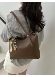 Retro Soft Leather Tote Bag For Women Large Capacity Shoulder Bag Personalized Minimalist Office Commute Handbag 2025 Spring Collection