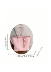 2023 New Fashion Women s Large Capacity Full Body Print Design Letter Pattern Decoration Design Double Handle Tote Bag Suitable For Work And Commuting School Bag Large Capacity Portable Classic Casual