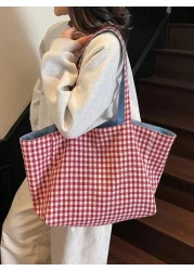 حقائب كانفاس قابلة للعكس للربيع والصيف، حقيبة جينز قماشية زرقاء ، حقيبة ظهر قماشية كبيرة، حقيبة نسائية خفيفة