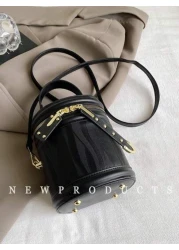 low tea Bag Female Fashion Niche Cylinder Handbag Bucket Bag New Senior Sense Single Shoulder Crossbody Bag Change Lipstick Box Bagversatile Niche Texture Chain Messenger Bag Suitable For Dating Shopp