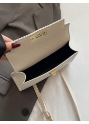 حقيبة يد نسائية جلد PU جديدة الموضة، سعة كبيرة، منسجمة الشكل الأنيق الراقي، حزام كتف قابل للتعديل، لون بيج