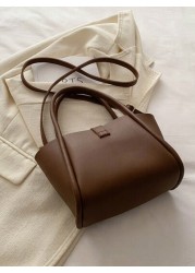 Women s New Solid Color PU Fashion Mother Handbag Versatile Cross Body Bag With Small Coin Purse