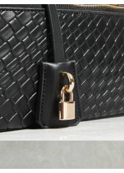SHEIN SXY حقيبة يد بمقبض علوي للسيدات، نسائية، حقيبة منسوجة، أنيقة، بسيطة، أنيقة، متعددة الاستخدامات، كلاسيكية،