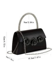1pc Sparkling Evening Clutch Bag Meticulously Designed With Rhinestones On The Handle For Comfortable Grip Holds Essentials Like Phone Lipstick Powder Compact And Car Keys Suitable For Formal Occasion